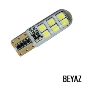 T10 Dipsiz Beyaz Park Ledi Led Ampül 12V Eco Canbuslu Silikonlu