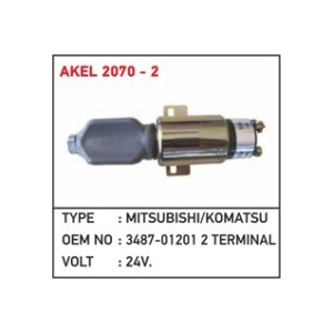 24V Mitsubishi/ Komatsu Stop Selenoidi Otomatiği Platinli Tip 2 Terminal