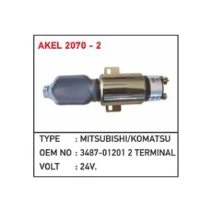 24V Mitsubishi/ Komatsu Stop Selenoidi Otomatiği Platinli Tip 2 Terminal