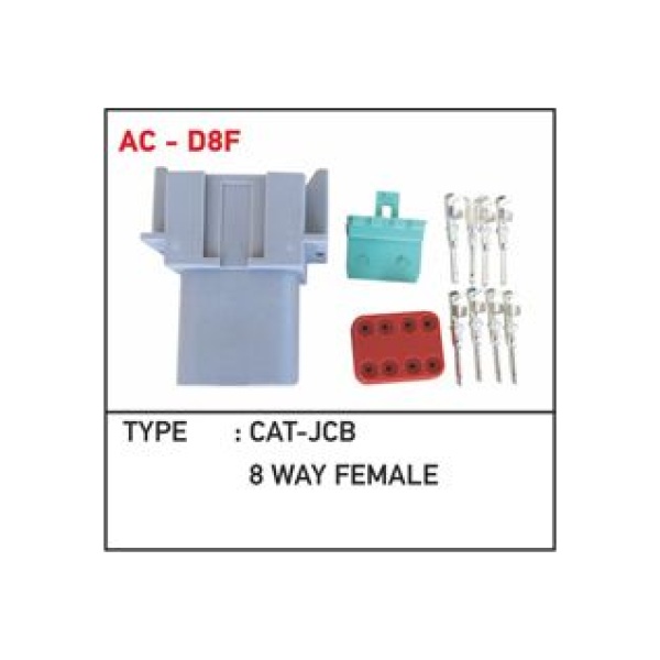 JCB/ Caterpillar 8 Pin Dişi Konnektör Soket