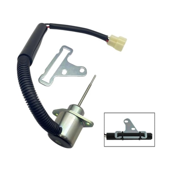 Kubota 12V Stop Selenoidi Kartlı Düz Mil Küçük Tip 63mm