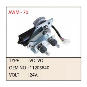 24V Volvo 210 Mekanizmalı Silecek Motoru