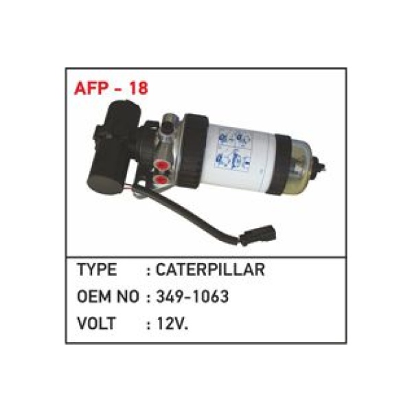 Caterpiller 12V Filtreli Uzun Beyaz Yakıt Pompası
