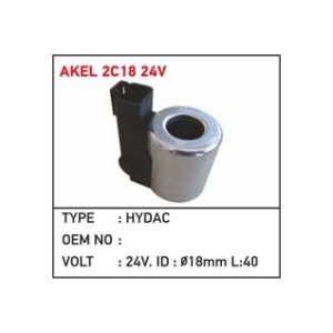 Hydac 24V İç Çap 18mm Boy 40mm 3 Fişli Selenoid Bobin